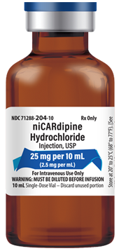niCARdipine Hydrochloride Injection, USP 25 mg per 10 mL